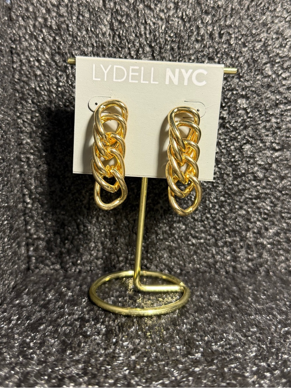 LYDELL NYC Gold Linked Hoop Drop Earrings